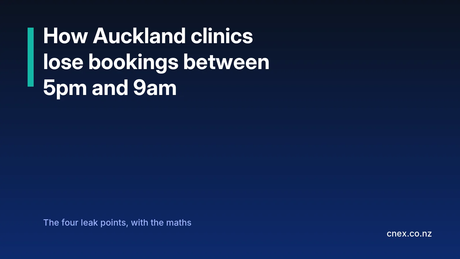 How Auckland Clinics Lose Bookings Between 5pm and 9am (With the Maths)
