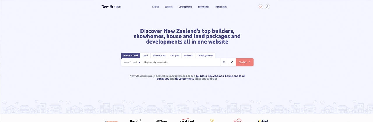 NewHomes website project image